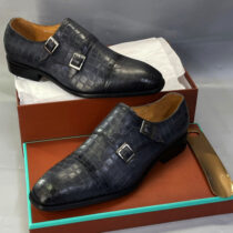 Souliers double boucles Croco- Qualité premium - 46-47