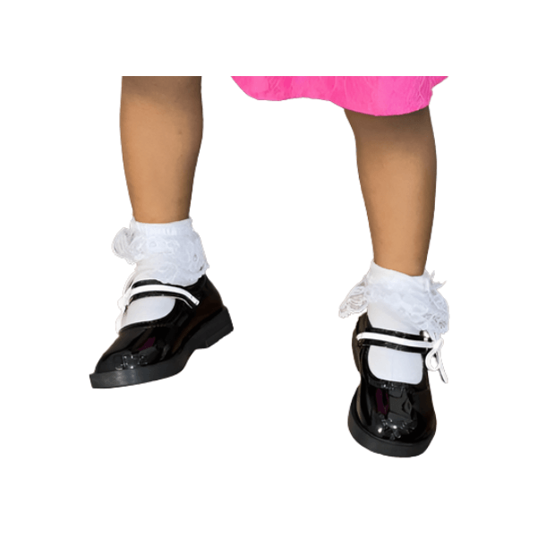 Ballerines Filles Mary Jane avec nœud blanc