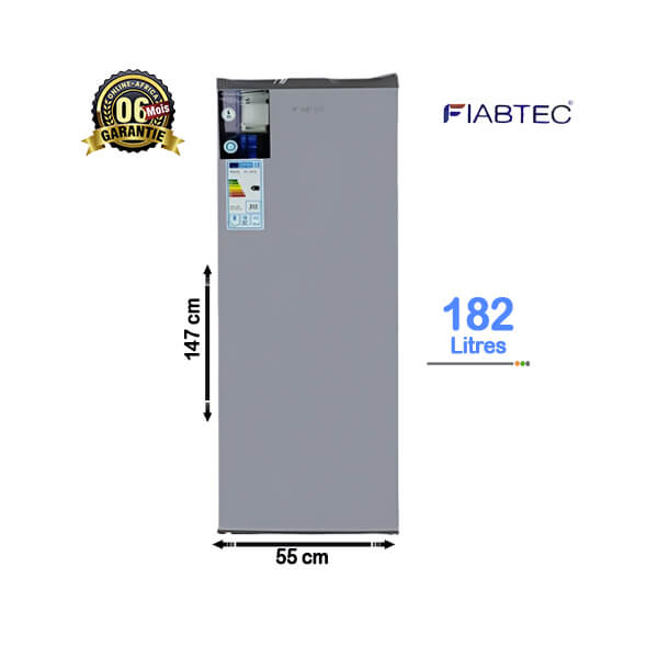 Congélateur vertical Fiabtec 182L - Vue de face, design compact.