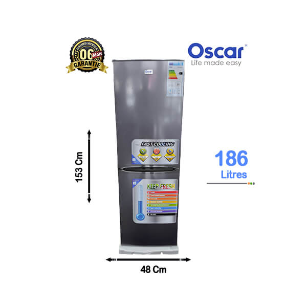 Réfrigérateur combiné Oscar 186L - Vue d'ensemble