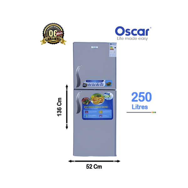 Réfrigérateur double battants Oscar 250L - Vue d'ensemble