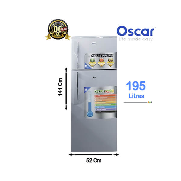 Réfrigérateur double Battants Oscar 195L - Vue d'ensemble