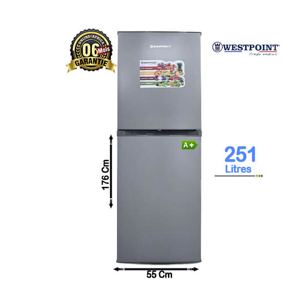 Réfrigérateur Westpoint 251L - Vue d'ensemble, design élégant et moderne