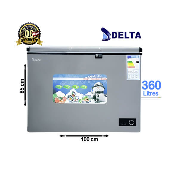 congélateur coffre Delta 360L - Vue de face, design robuste et élégant