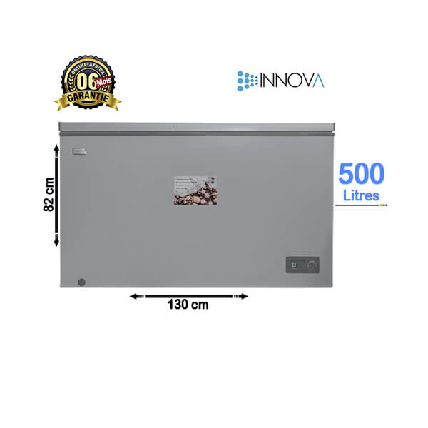 Congélateur coffre Innova 500L - Vue de face, design robuste et élégant