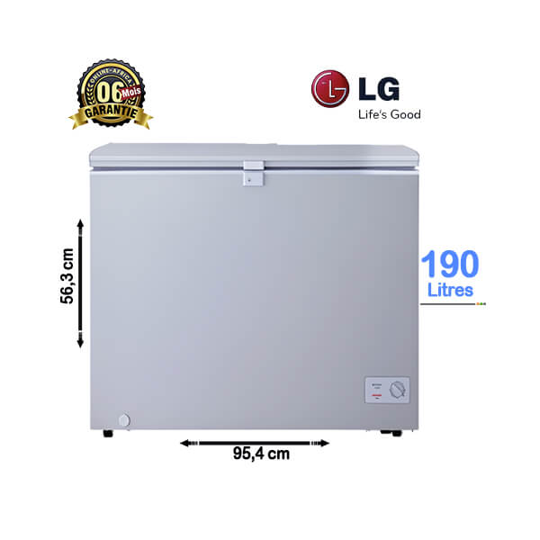 Congélateur coffre LG 190L - Vue de face, design robuste et élégant