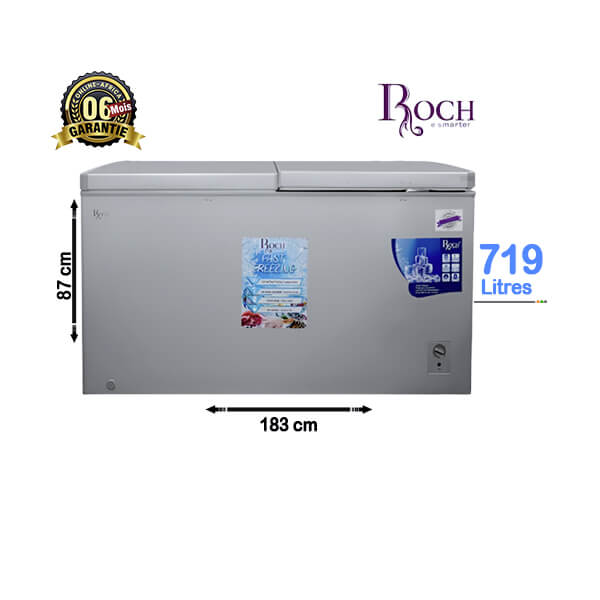 Congélateur coffre ROCH 719L - Vue de face, design robuste et élégant