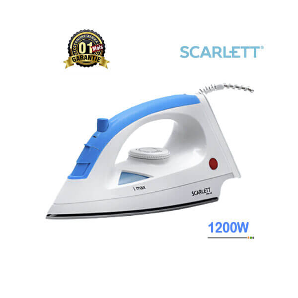 Fer à Vapeur Scarlett 1200W - Vue de face, design compact et léger