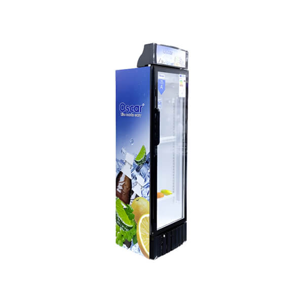 Réfrigérateur Vitrine Oscar 280L - Vue de profil.