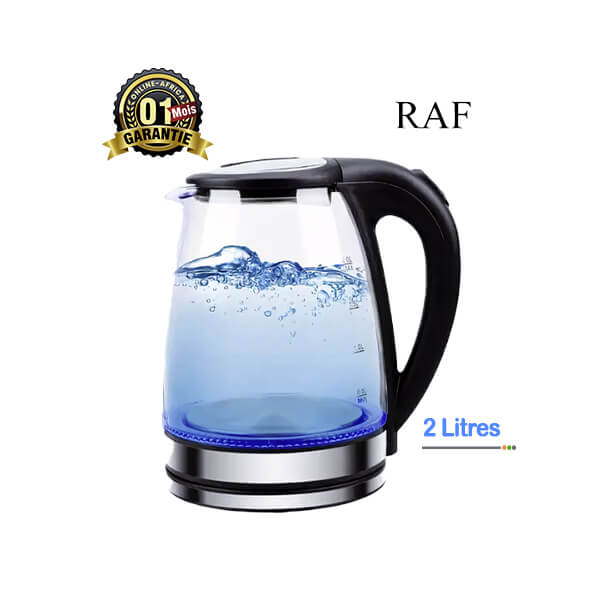 Bouilloire en Verre RAF 2L Vue de face, design transparent et élégant