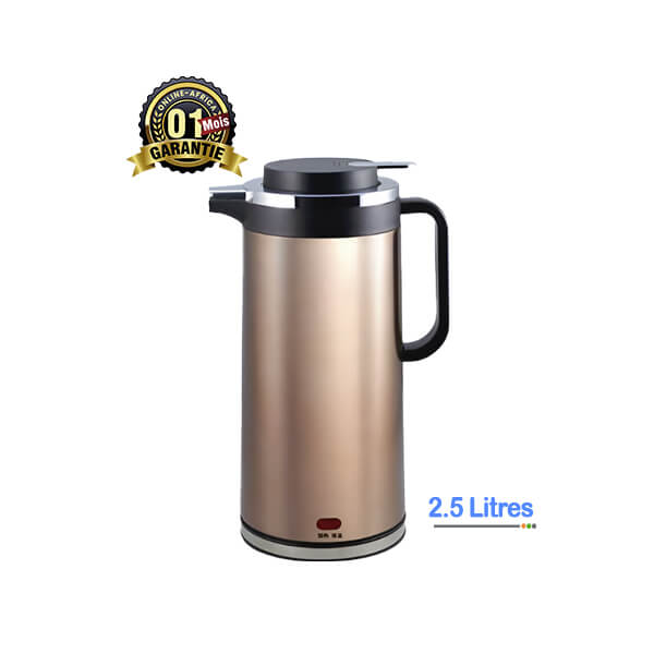 Bouilloire Thermos Marado 2.5L Vue de face, design élégant en acier inoxydable