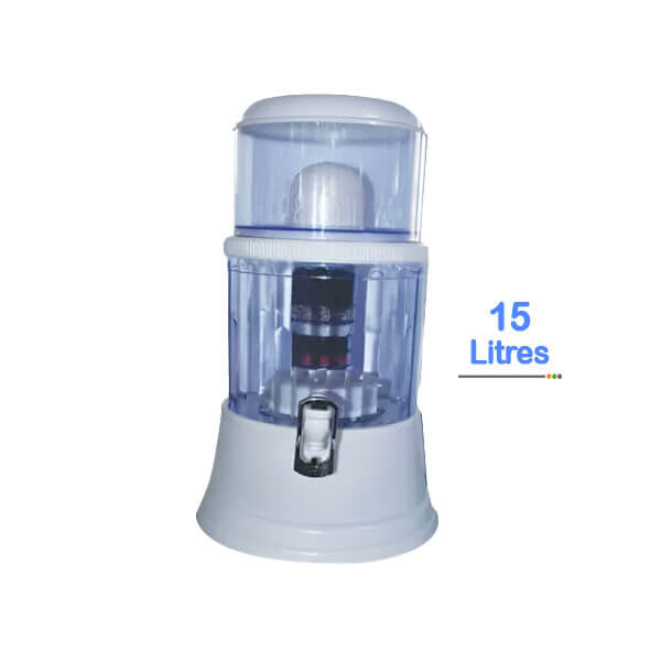 Filtre à Eau Potable 15L Vue de face, design compact et fonctionnel