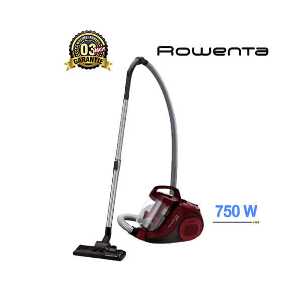 Aspirateur ROWENTA 750W Vue de face, design compact et élégant