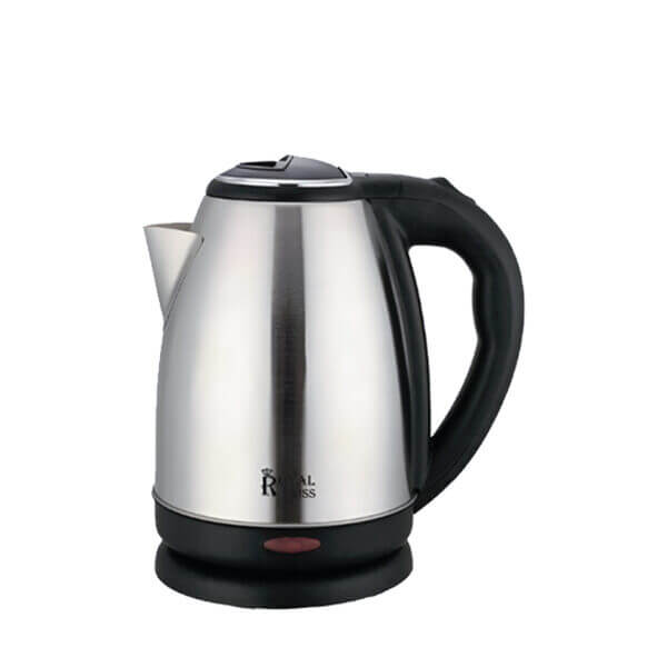 Bouilloire Électrique Royal Swiss 1.8L Vue de face, design élégant en acier inoxydable