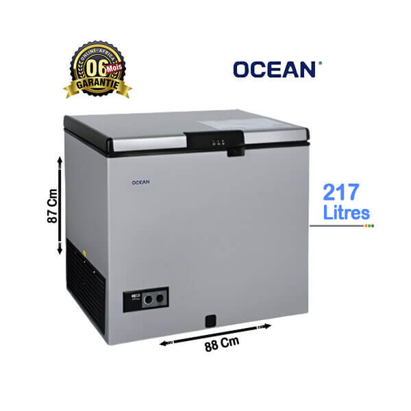 Congélateur Coffre OCEAN 217L Vue de face, design compact et spacieux