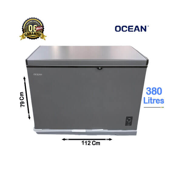Congélateur Coffre OCEAN 380L Vue de face, design robuste et ultra spacieux