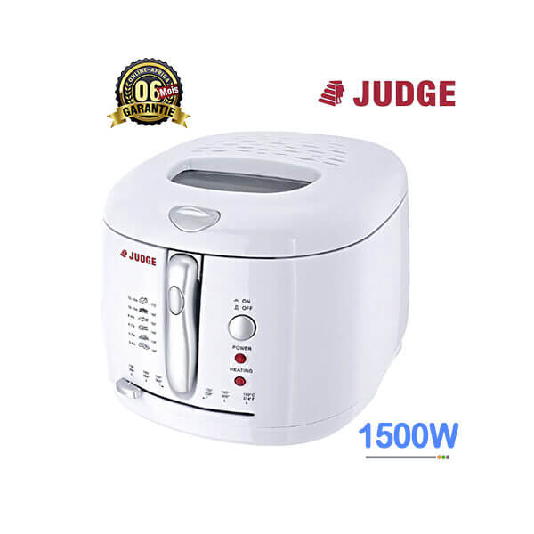 Friteuse Électrique JUDGE 1500W Vue de face, design compact et moderne