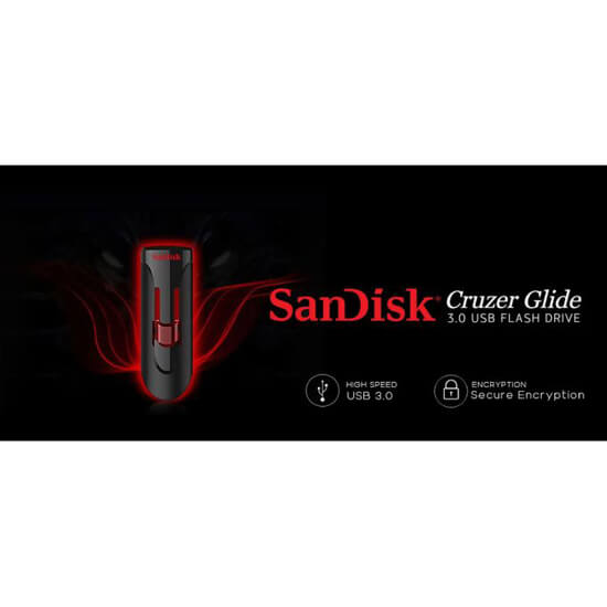 SanDisk Clé USB 3.0 - 32GB - Noir - Cruzer Glide - 2 ans garentie – Image 4