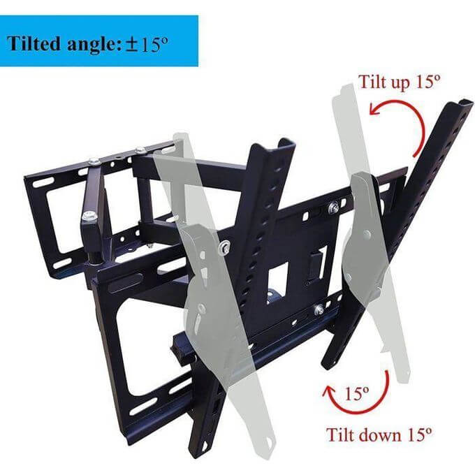 Support mural TV pivotant réglable inclinable pour TV LED à écran plat de 26 à 55 pouces 50 KG – Image 5