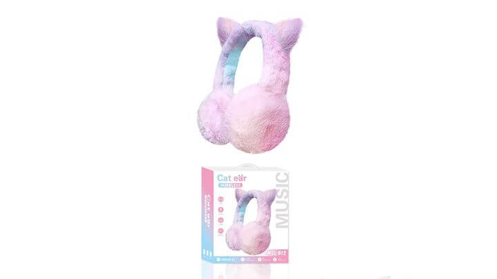 Nouveau casque en peluche d'oreille de dessin animé MSL-812 casque supra-auriculaire casque sans fil écouteur bluetooth