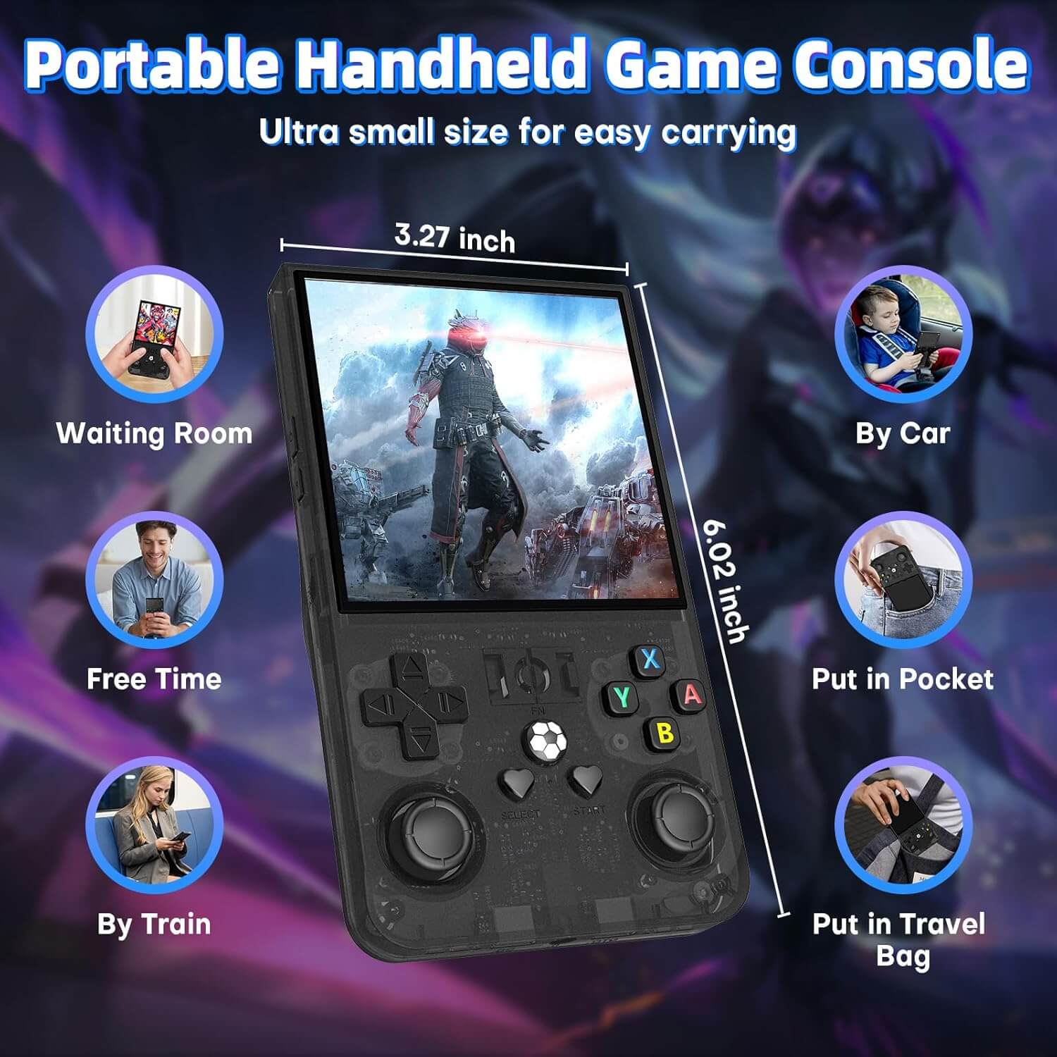 Console de jeux rétro portable R36 Max, 64 Go, plus de 18 000 jeux, batterie rechargeable 4 000 mAh, compatible avec plus de 30 simulateurs, système Linux, écran IPS 4 pouces – Image 7