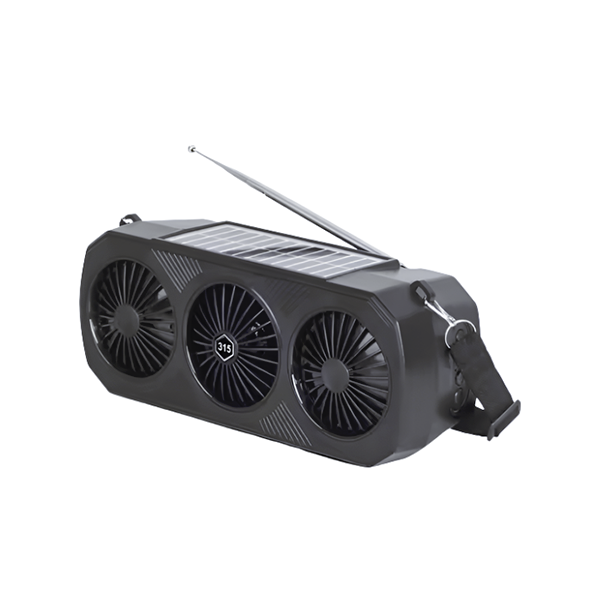 Haut Parleur Bluetooth Solaire Portable - Vue de profil.