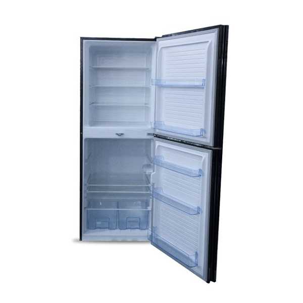 Vue intérieure du frigo OSCAR 400MB avec congélateur et rangements