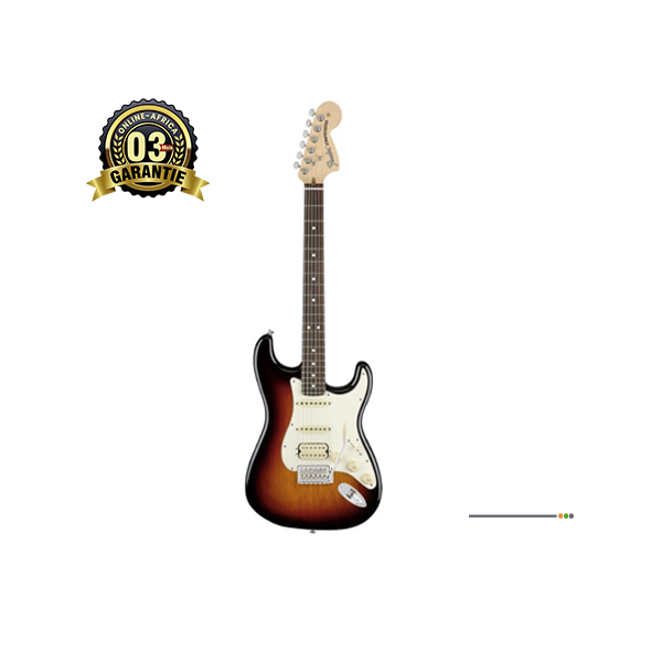 Guitare solo Fender vue de face avec finition brillante