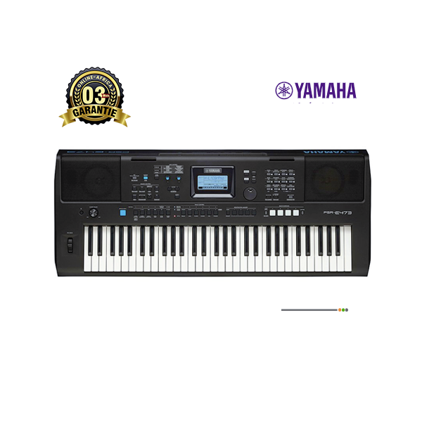 Clavier Yamaha PSR-E473 vu de face avec écran rétroéclairé