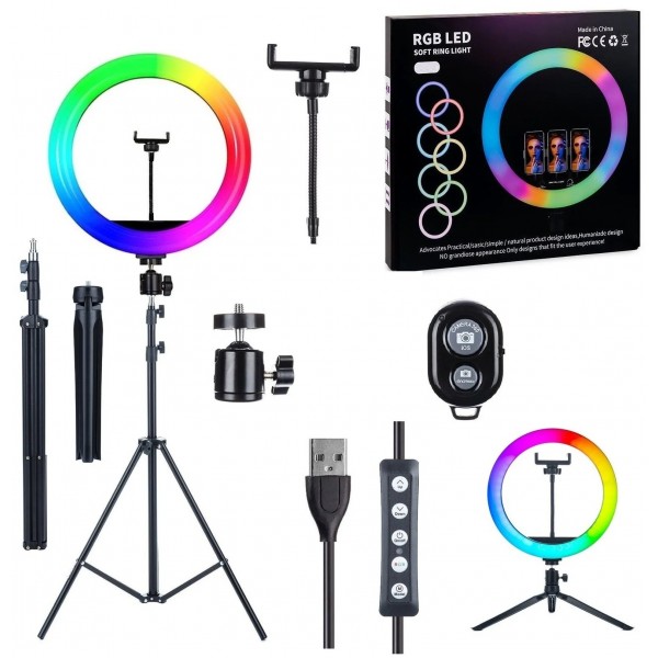 Ring Light LED 12 Pouces - 33cm - 200 cm Trépied MJ30