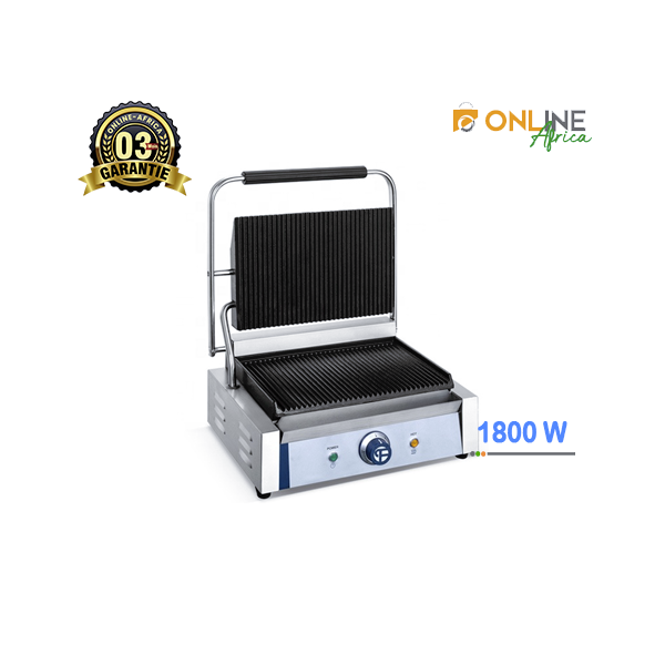 Machine à panini professionnelle SE-811 en inox avec plaques rainurées