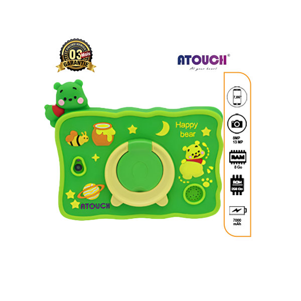 Tablette Atouch KC64 PRO de 256Go de mémoire interne et 8Go de RAM, couleur vert