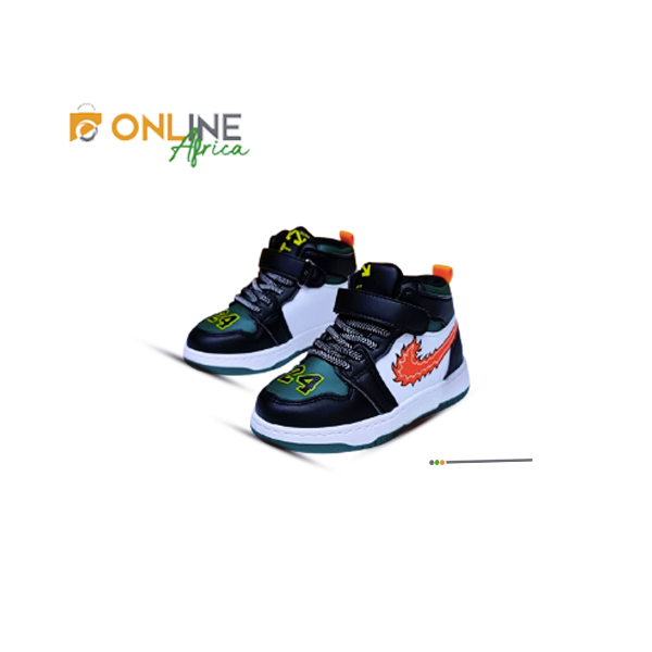Paire de baskets enfant montantes multicolores avec scratch
