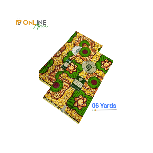 Tissu Wax DAMASK BASIN 6 yards – motifs africains colorés