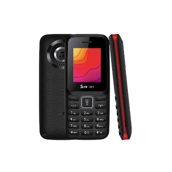Vue arrière du téléphone Sunelan S101 avec torche intégrée