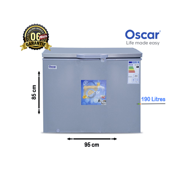 Congélateur coffre Oscar OSC-300 190L blanc vue avant