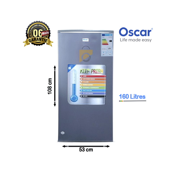 Mini réfrigérateur OSCAR OSC-R160S ouvert avec produits frais