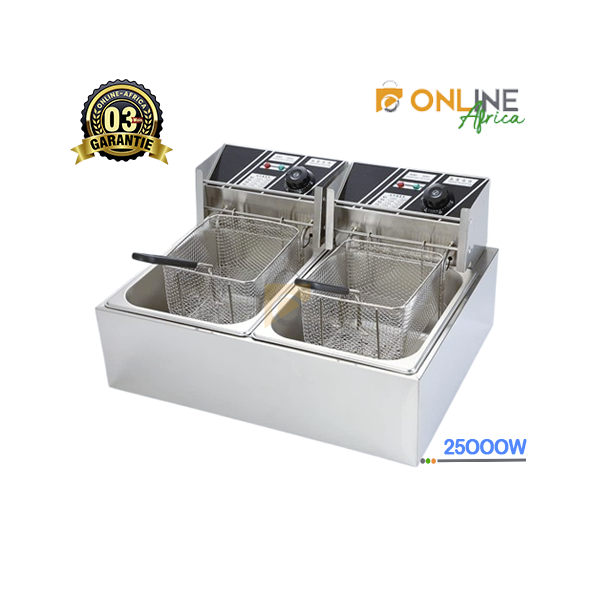 Friteuse professionnelle en acier inoxydable MWCK-DF01S-DB avec cuve de 12 litres