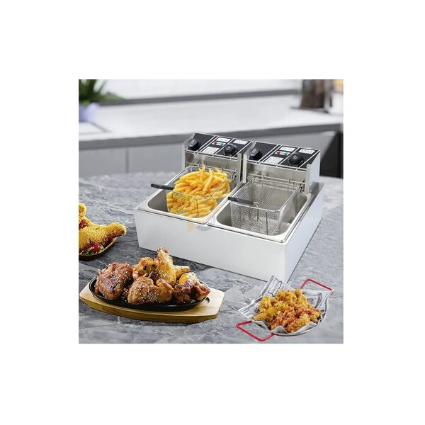 Vue intérieure du Fristeur MWCK-DF01S-DB avec cuve de 12 litre