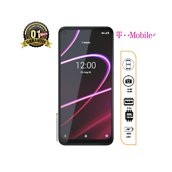Vue avant du T-Mobile REVVL T790W avec triple caméra et capteur d’empreintes