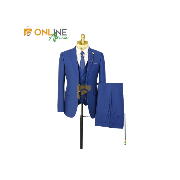 Costume homme 3 pièces en tissus Super 180 bleu royal – Élégant et raffiné, disponible du 44 au 60