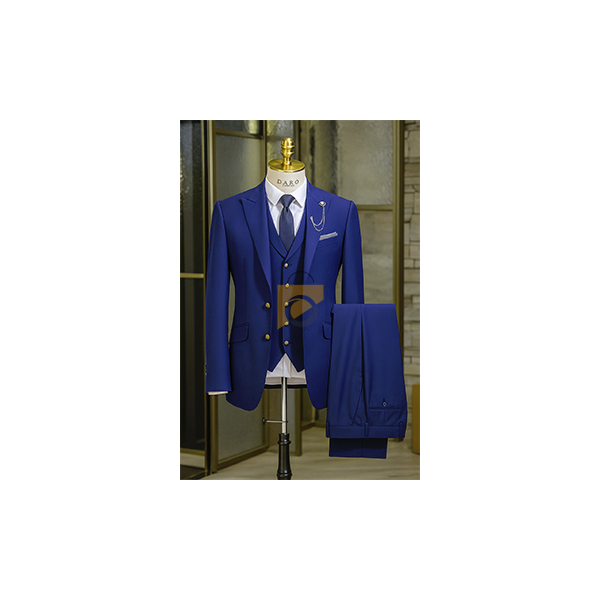 Costume homme 3 pièces en tissus Super 180 bleu royal – Élégant et raffiné, disponible du 44 au 60